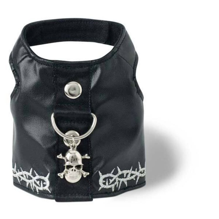 Doggles Dog Harness Biker Vest Extra Small Black 