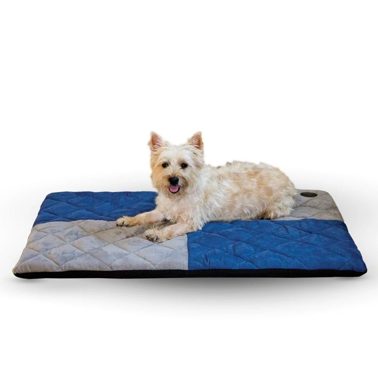 K&H Pet Products Quilted Memory Dream Pad 1" Small Blue / Gray 19.5" x 25" x 1" 
