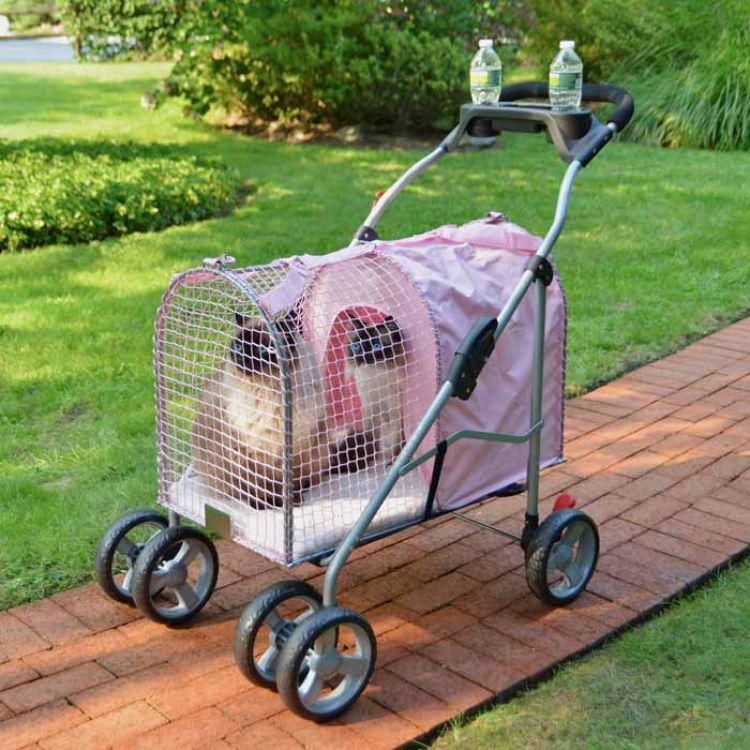 Kittywalk 5th Ave Pet Stroller SUV Pink 31” x 16” x 37.5" 