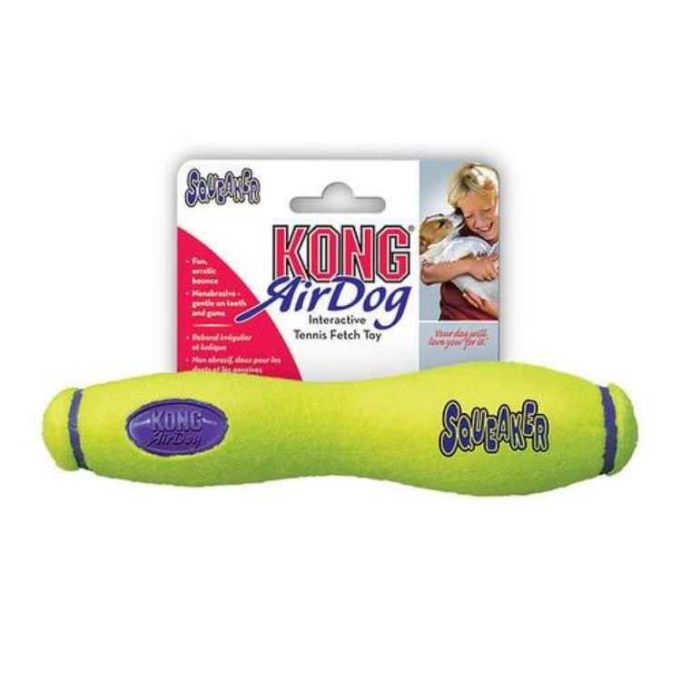 Kong Air Squeaker Stick Dog Toy Large Yellow 5.5" x 11" x 2.5" 