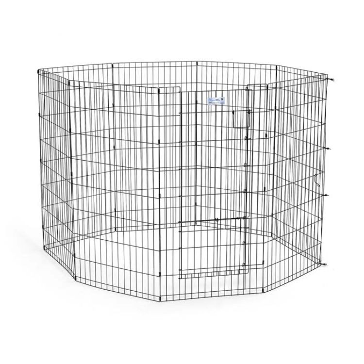 Midwest Life Stages Pet Exercise Pen with Split Door  Black 24" x 48"