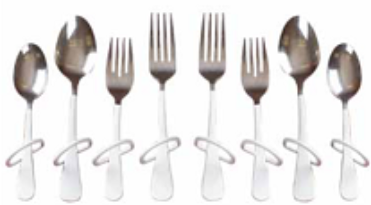 Finger Loop Utensils - Dinner Fork, Right-hand