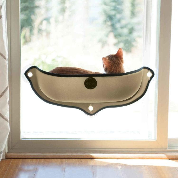 K&H Pet Products EZ Mount Window Bed Kitty Sill Tan 27" x 11" x 10.5"