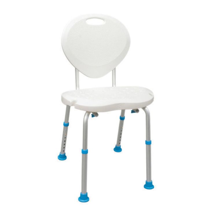 Picture of Aquasense Bath Seat, With Back, Kd (White With Blue Tips)