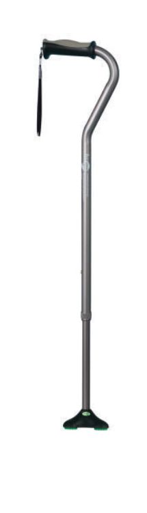 Hugo Ergonomic Offset Handle Cane with QuadPod Cane Tip
