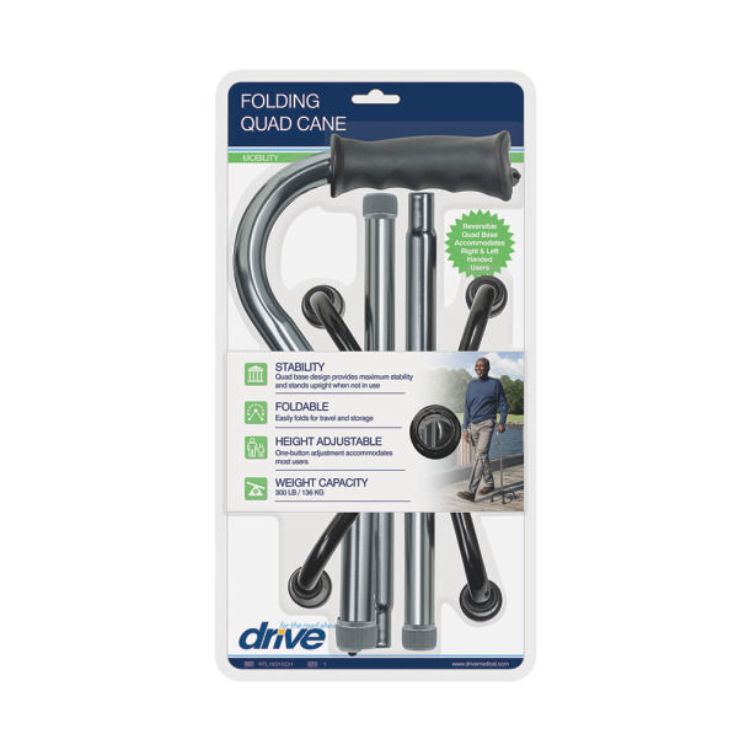 Folding Quad Cane, Small Base