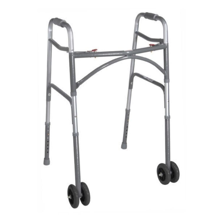 Drive Medical bariatric aluminum folding walker with wheels – Item 10220-1WW