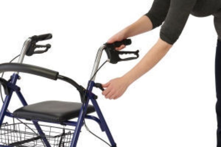 MEDLINE ECONOMY STEEL ROLLATOR 8" WHEELS & BASKET, KNOCK-DOWN