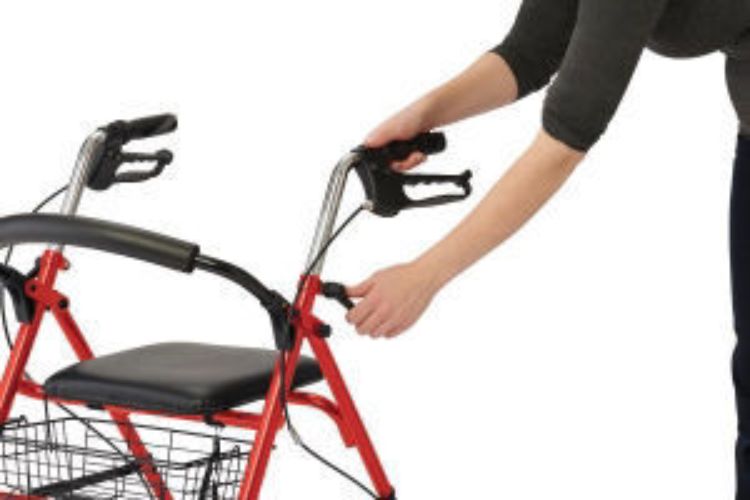 MEDLINE ECONOMY STEEL ROLLATOR 8" WHEELS & BASKET, KNOCK-DOWN