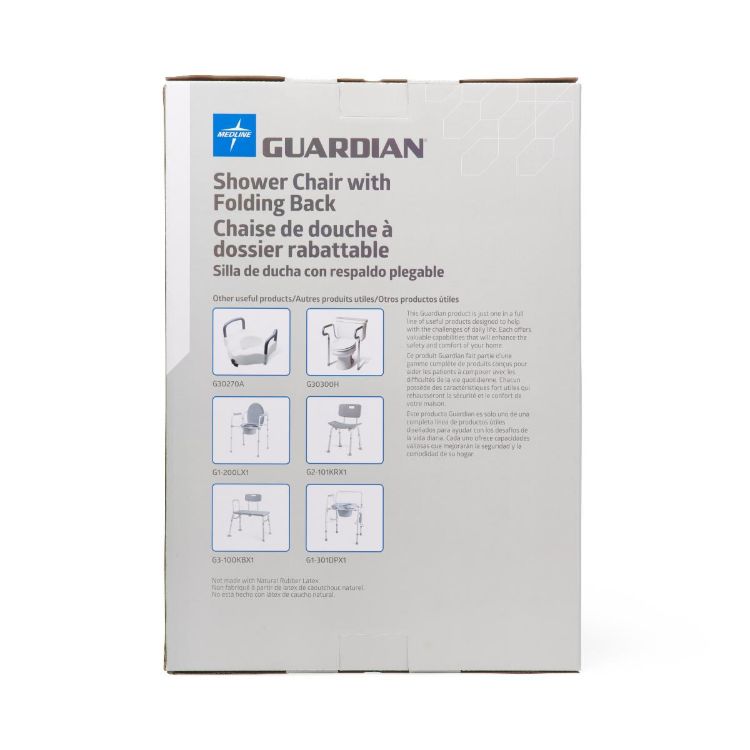 Medline Folding Shower Chair with Backrest
