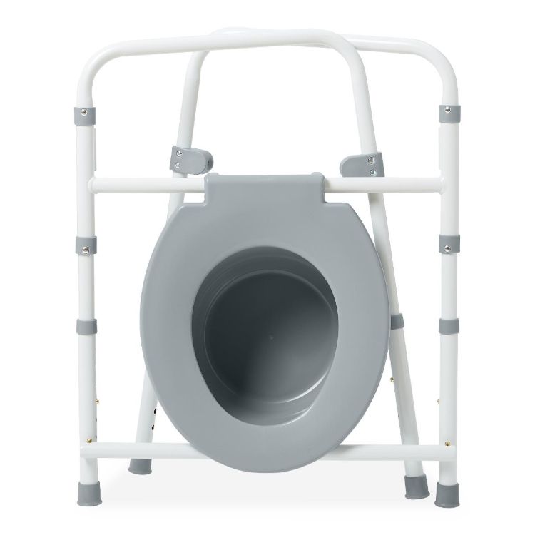 Medline Economy Elongated Steel 3 in 1 Folding Commode