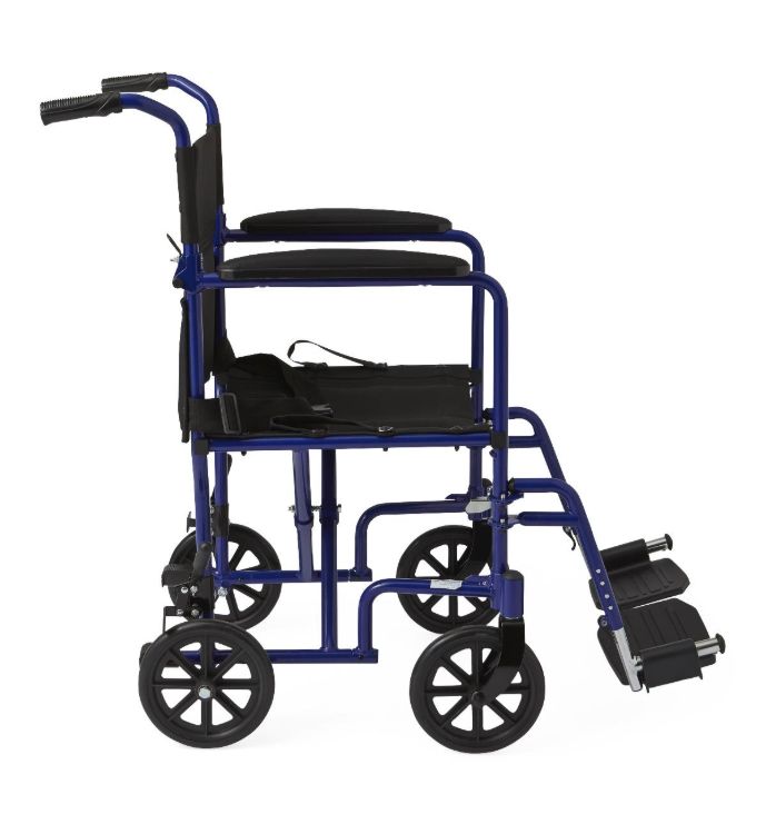 Medline Aluminum Transport Chair with Armrests