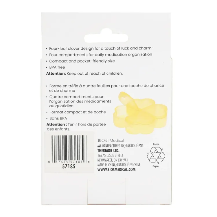 Yellow 4 Leaf Clover Pillbox