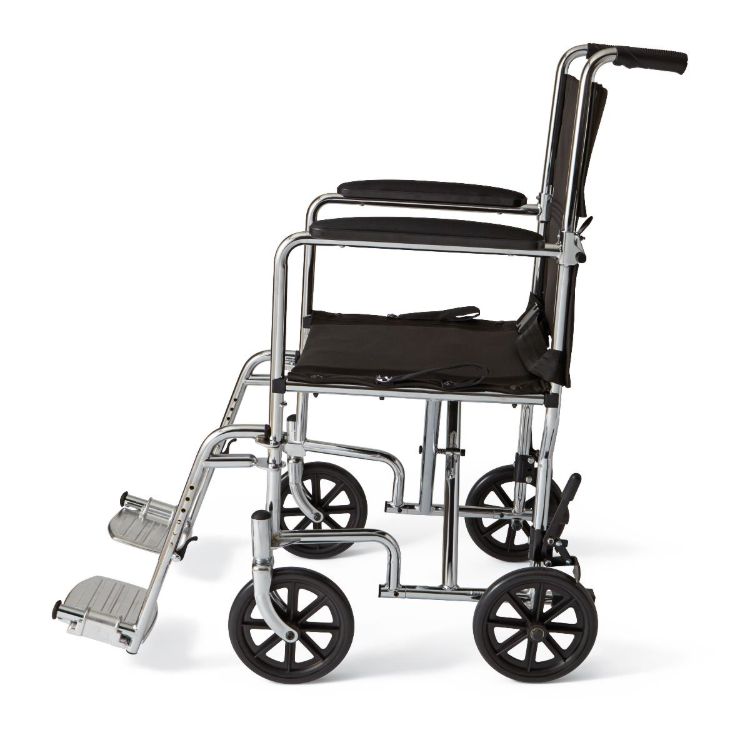 Medline Aluminum Transport Chair with Armrests
