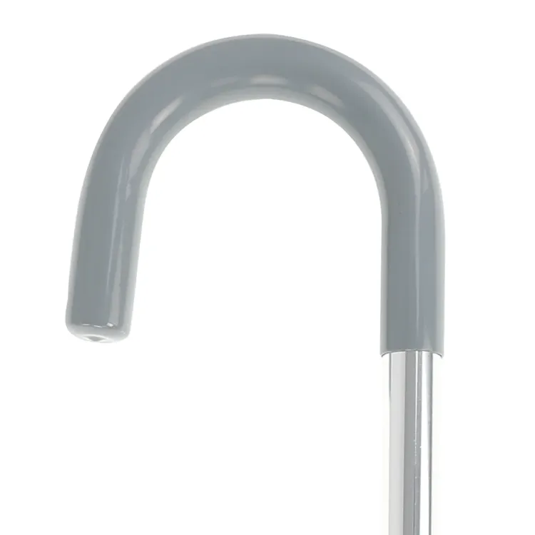 J-Handle Cane - Silver (PVC)
