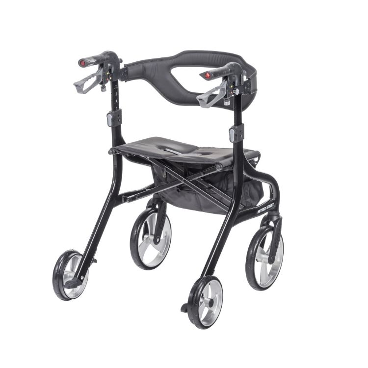 Black Drive Nitro Sprint Rollator With with Accessories (Weight Capacity 350LBS) Seat & Back Rest