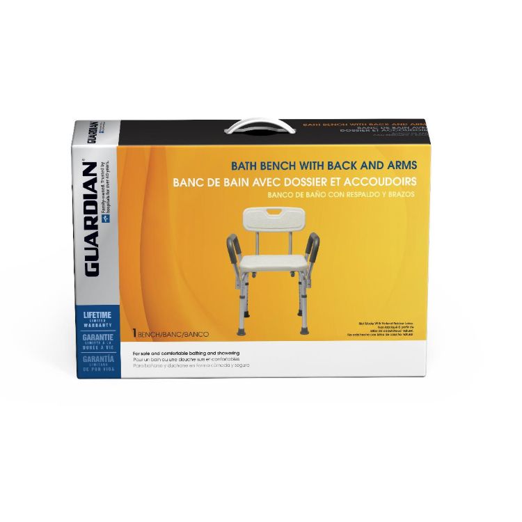 Medline Knockdown Shower Chair With Backrest and Padded Arms