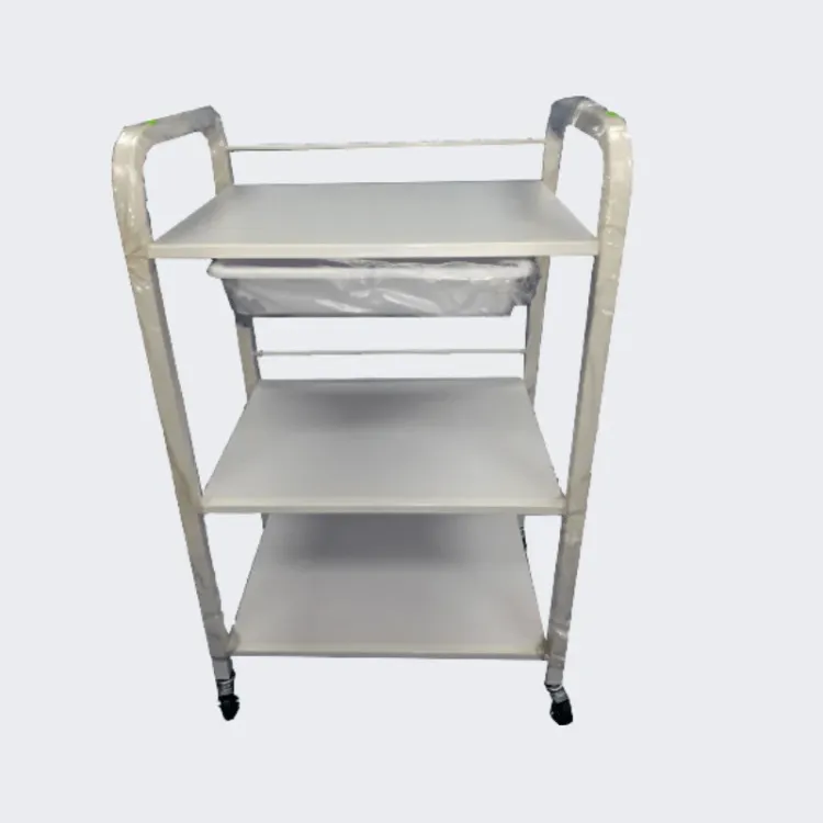 3-Shelves Metal Utility Cart with Drawer