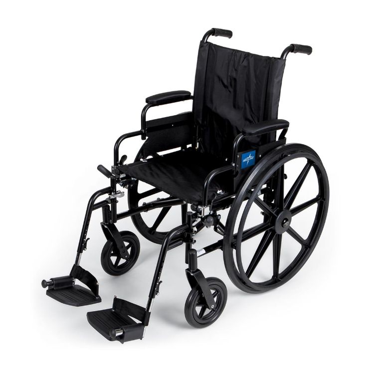 K4 Extra-Wide Lightweight Wheelchair with Swing-Back Desk-Length Arms and Swing-Away Footrests