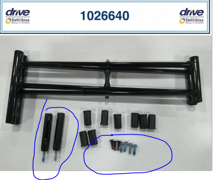 Replacement Cross Frame Assembly Kit For Drive Nitro DLX Walker (Full Set)