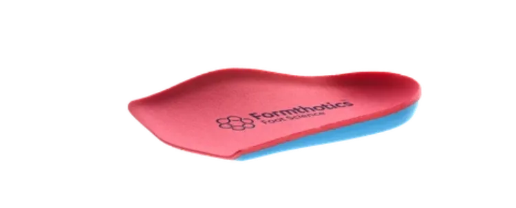 3/4 dual hard Formthotic red blue orthotic insert for narrow footwear