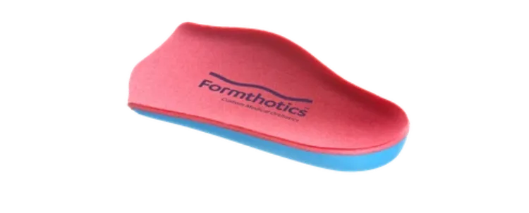 3/4 dual hard Formthotic red blue orthotic insert for narrow footwear