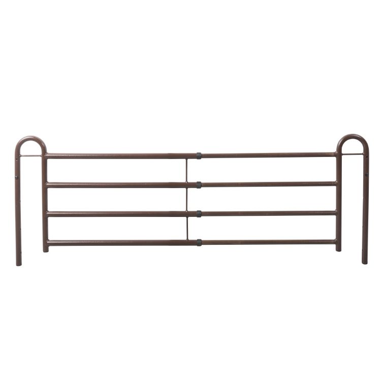 Half and full bed rails with brown-vein finish for homecare beds