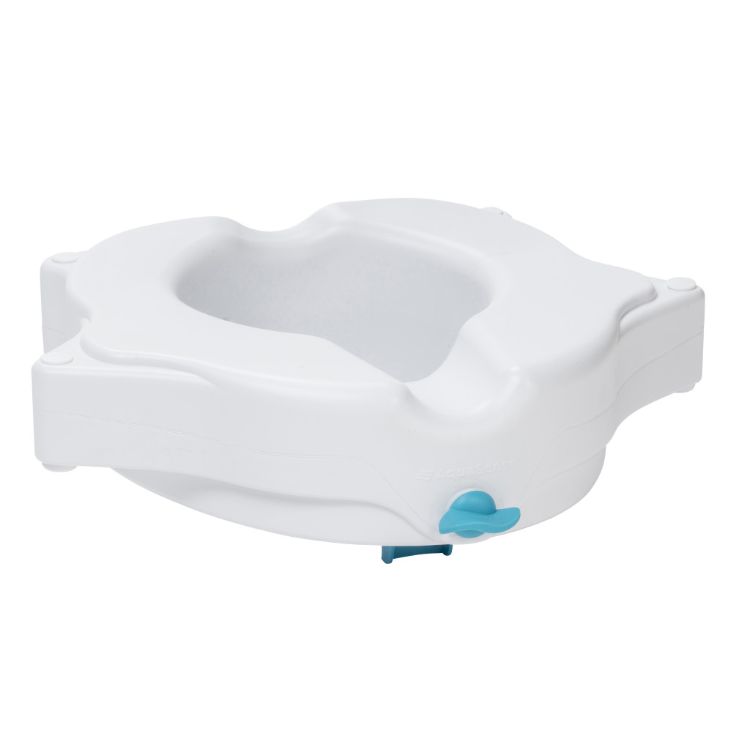 Aquasense Contoured Raised Toilet Seat for Seniors and Mobility Support with front lock
