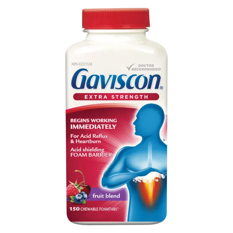 Gaviscon extra strength fruit blend 150 tabs Costco Size